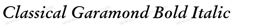 Classical Garamond Bold Italic BT字体转换